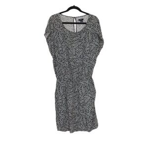 Gap Palm Leaf Dress With Pockets Women's Size M Black/White Lightweight